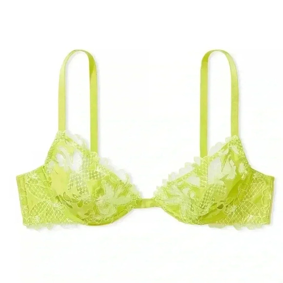 Victoria’s Secret bra NWT Unlined Rose Lace & Grommet Low-Cut Demi Bra - Picture 3 of 7